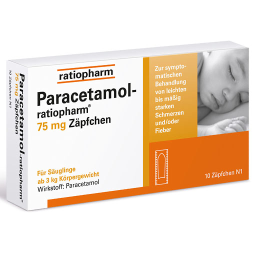 PARACETAMOL-ratiopharm 75 mg Z&auml;pfchen