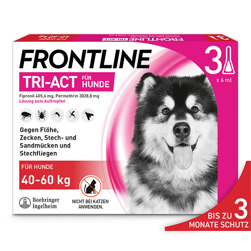 FRONTLINE TRI-ACT gegen Zecken, Fl&ouml;he und fliegende Insekten f&uuml;r Hunde XL (40-60 kg)